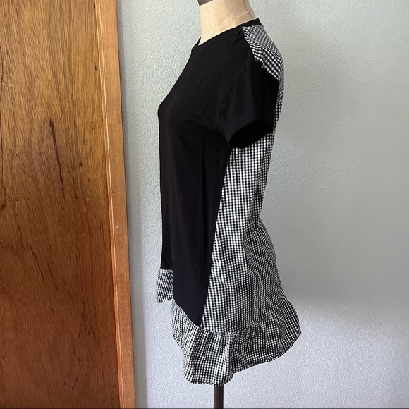 LOVE ON TOP Girls sz L Black Dress Gingham Ruffle Short Sleeve - Picture 5 of 7